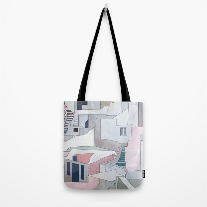 greece houses santorini Tote Bag Gallery Image 2