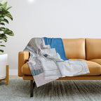 greece houses santorini Throw Blanket Gallery Image 1