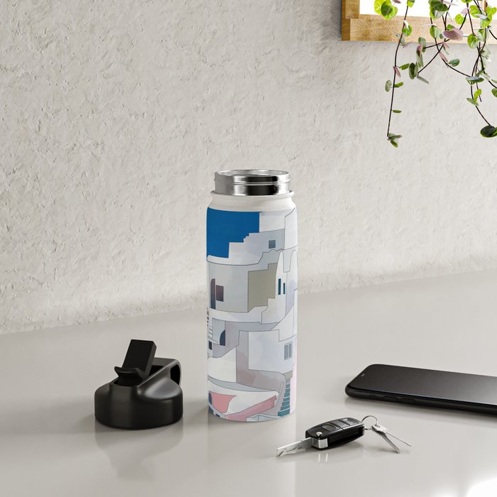 greece houses santorini Water Bottle Gallery Image 4