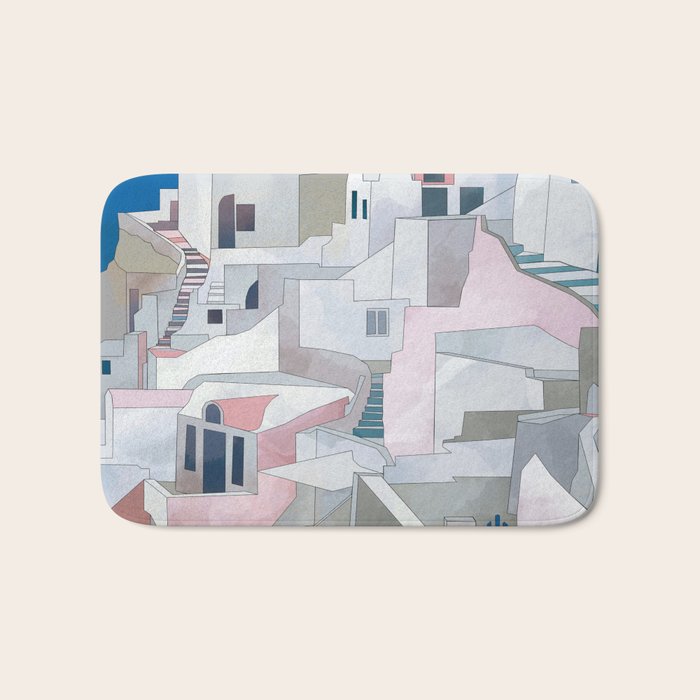 greece houses santorini Bath Mat Gallery Image 1