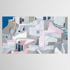 greece houses santorini Tablecloth Gallery Image 2