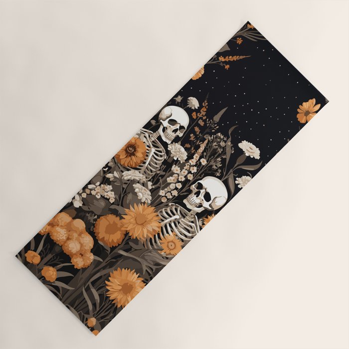 Bones and Blooms Skeleton Art Yoga Mat Gallery Image 1