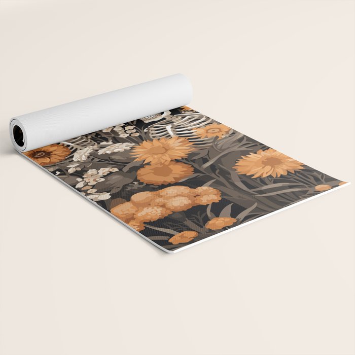 Bones and Blooms Skeleton Art Yoga Mat Gallery Image 2