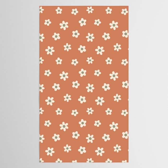 Fall Daisies Terracotta Tablecloth Gallery Image 2