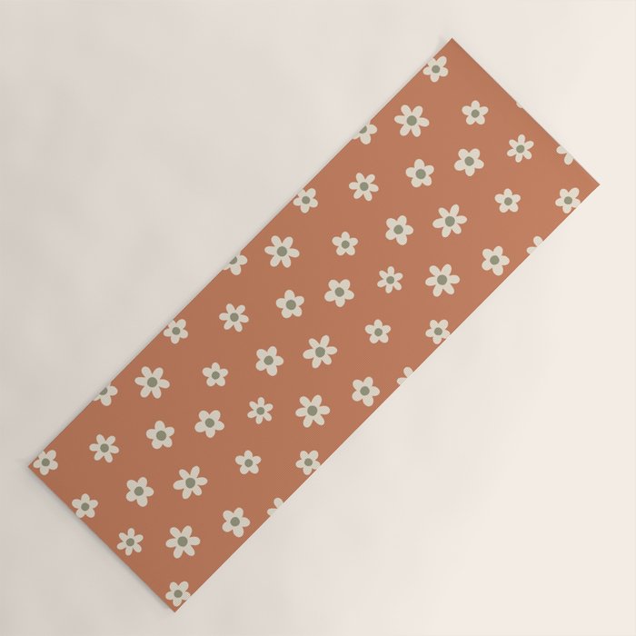 Fall Daisies Terracotta Yoga Mat Gallery Image 1
