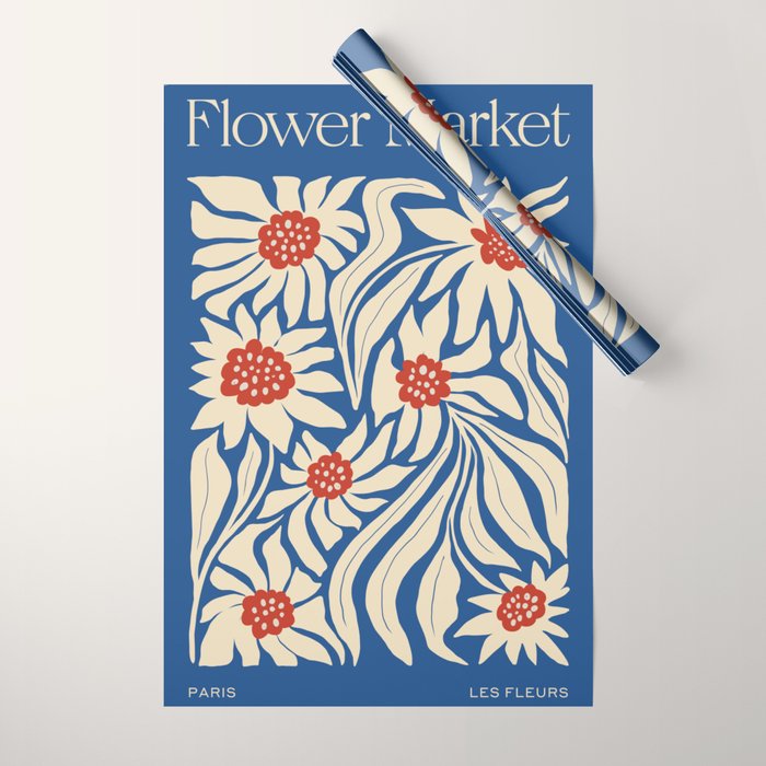 Paris: Flower Market Summer Color Series 01 Wrapping Paper Gallery Image 1