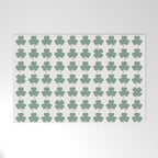 Clovers XXXII Sage Green Botanical Pattern Welcome Mat Gallery Image 1