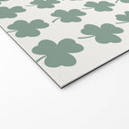 Clovers XXXII Sage Green Botanical Pattern Welcome Mat Gallery Image 2