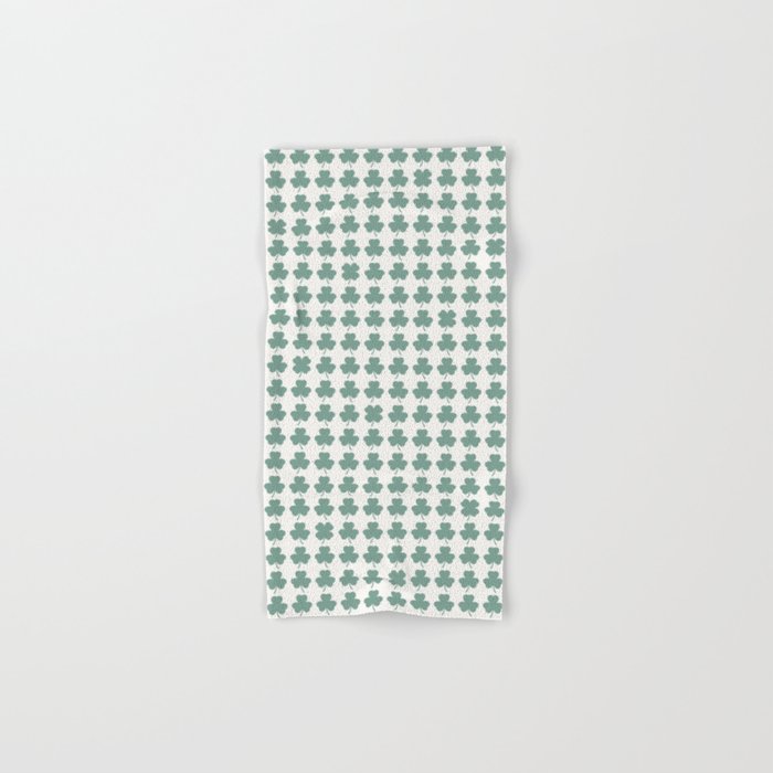 Clovers XXXII Sage Green Botanical Pattern Bath Towel Gallery Image 1