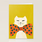Cat with incredebly oversized humongous bowtie Stationery Card Gallery Image 2