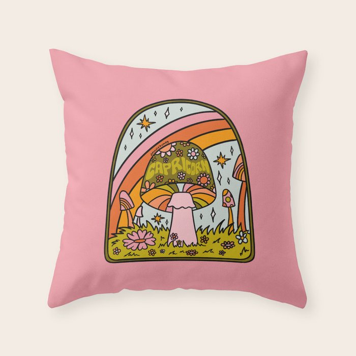Capricorn Mushroom Throw Pillow Gallery Image 6