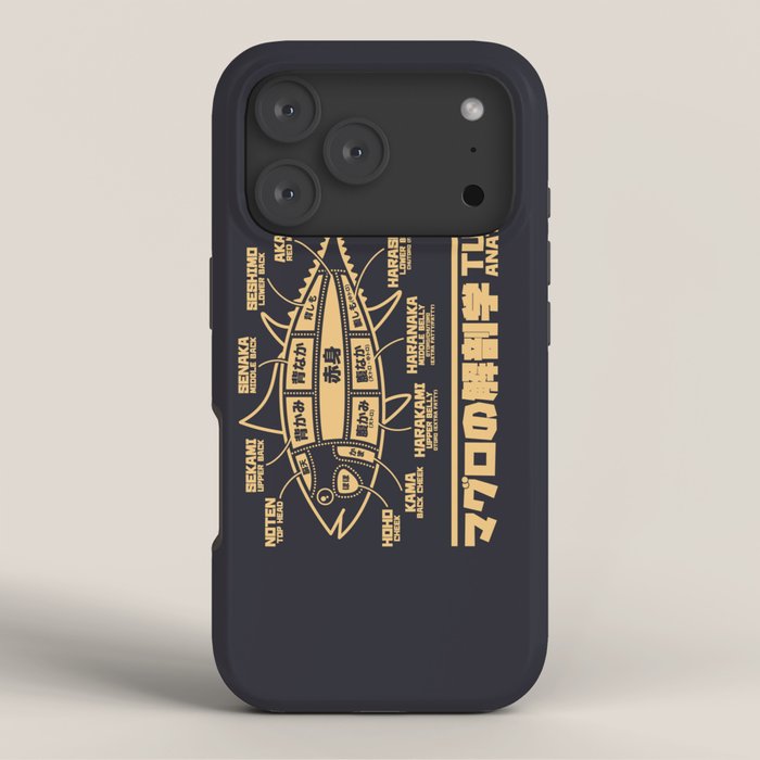 Tuna Anatomy Japanese Maguro Sushi - Black Sand iPhone Case Gallery Image 3