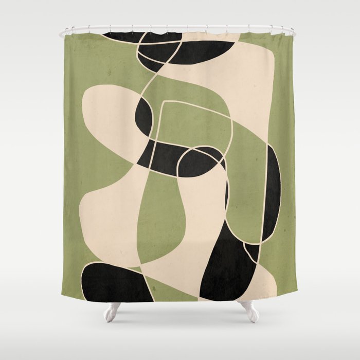 Modern Abstract Minimal Art 20 Shower Curtain Gallery Image 1