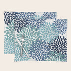 Floral Blooms, Navy, Blue and Teal Placemat Gallery Image 1