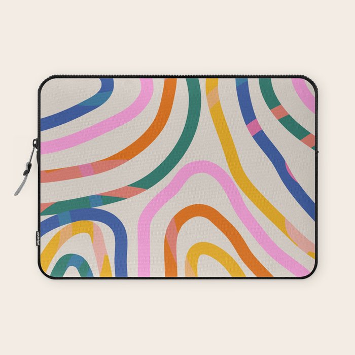 Whimsical Abstract Rainbows Lines Art Laptop Sleeve