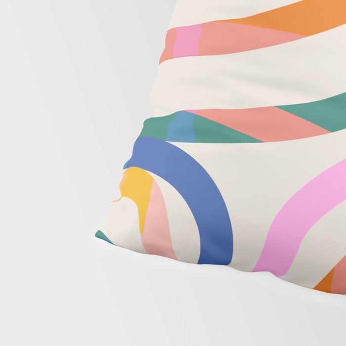 Whimsical Abstract Rainbows Lines Art Pillow Sham Gallery Image 4