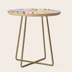 Whimsical Abstract Rainbows Lines Art Side Table Gallery Image 1