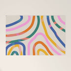 Whimsical Abstract Rainbows Lines Art Welcome Mat Gallery Image 1