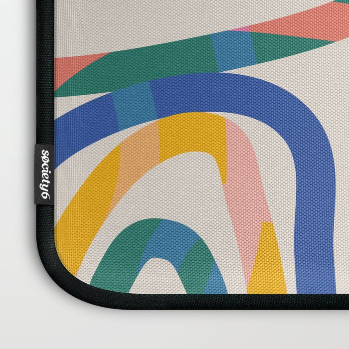 Whimsical Abstract Rainbows Lines Art Laptop Sleeve Gallery Image 3