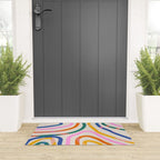Whimsical Abstract Rainbows Lines Art Welcome Mat Gallery Image 3