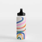Whimsical Abstract Rainbows Lines Art Water Bottle Gallery Image 3