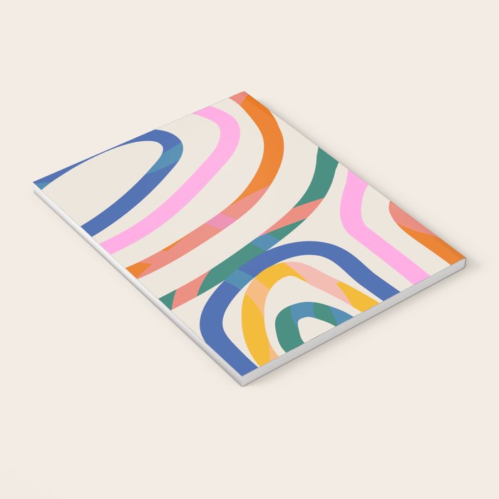 Whimsical Abstract Rainbows Lines Art Notebook Gallery Image 3