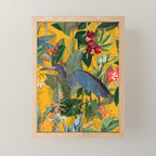 Vintage & Shabby Chic - Sunny Tropical Garden Blue Heron Mini Art Print Gallery Image 1