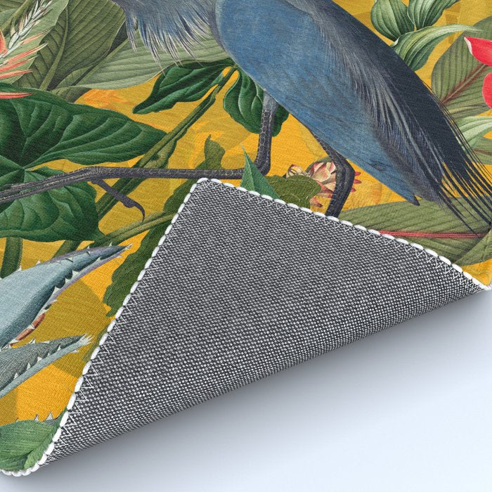 Vintage & Shabby Chic - Sunny Tropical Garden Blue Heron Rug Gallery Image 4