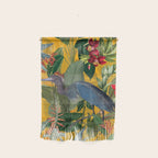 Vintage & Shabby Chic - Sunny Tropical Garden Blue Heron Wall Hanging Gallery Image 1