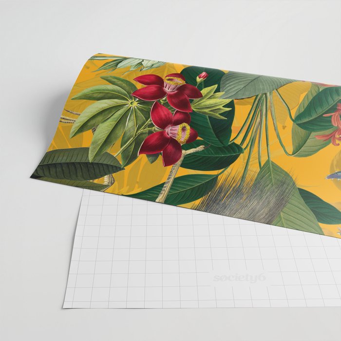Vintage & Shabby Chic - Sunny Tropical Garden Blue Heron Wrapping Paper Gallery Image 2