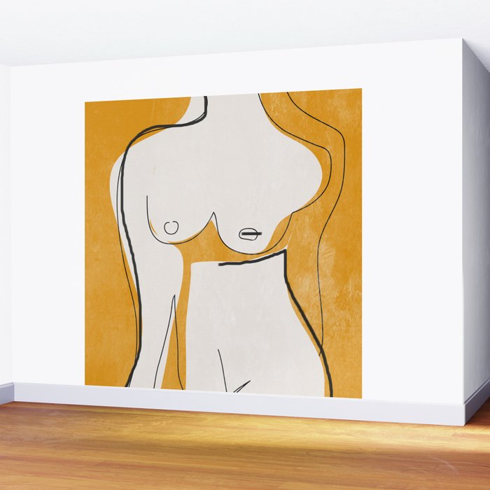 Abstract Line Art Nude Wall Mural Gallery Image 2