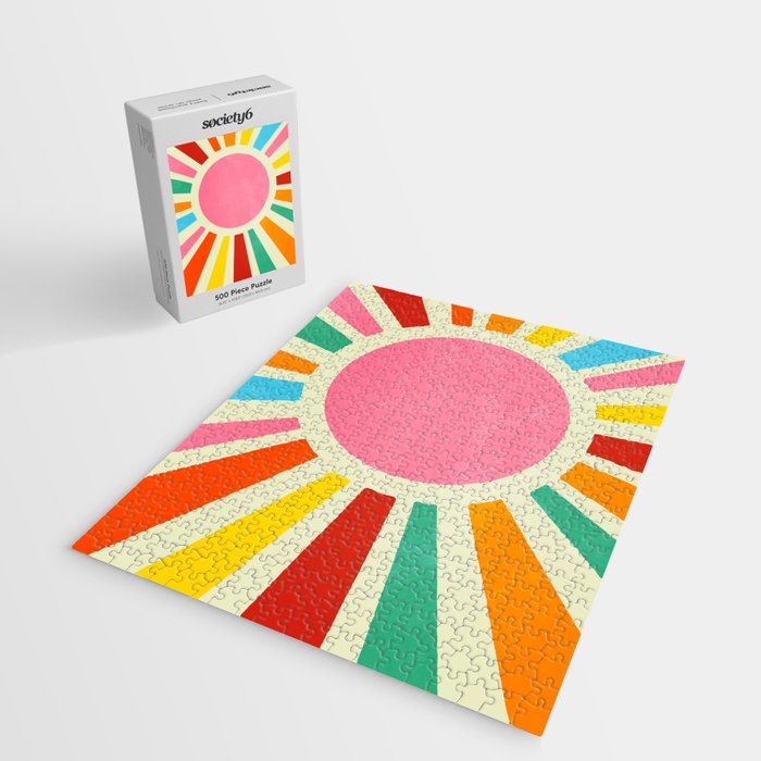 Retro Sunrise: Rainbow Edition Jigsaw Puzzle Gallery Image 2