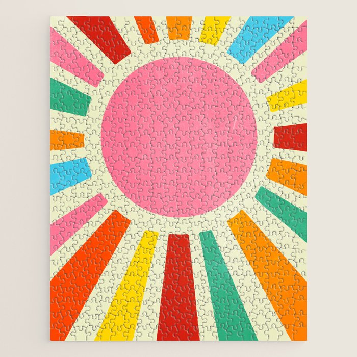 Retro Sunrise: Rainbow Edition Jigsaw Puzzle Gallery Image 1
