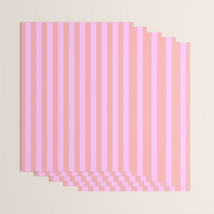 Sand Pink and Clematis Pink Summer Gazebo Stripes Wrapping Paper Gallery Image 3