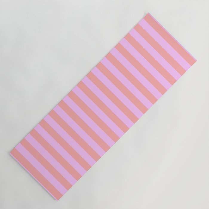 Sand Pink and Clematis Pink Summer Gazebo Stripes Yoga Mat Gallery Image 1