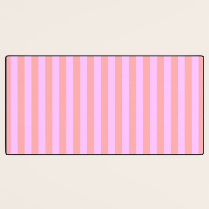 Sand Pink and Clematis Pink Summer Gazebo Stripes Desk Mat Gallery Image 3