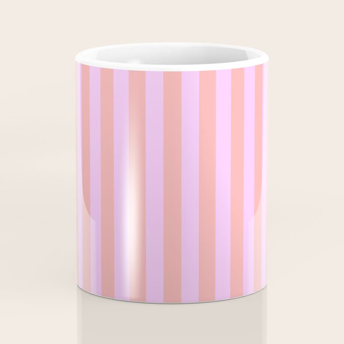 Sand Pink and Clematis Pink Summer Gazebo Stripes Coffee Mug Gallery Image 4