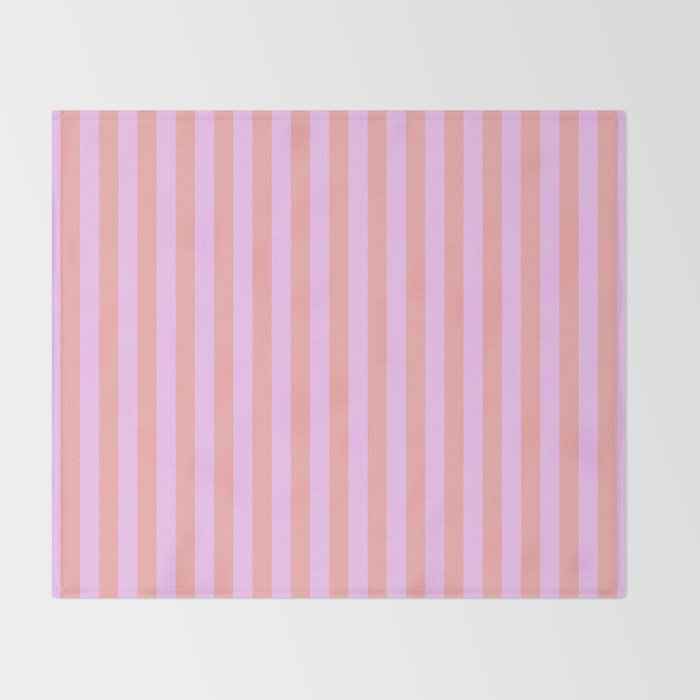 Sand Pink and Clematis Pink Summer Gazebo Stripes Throw Blanket Gallery Image 2