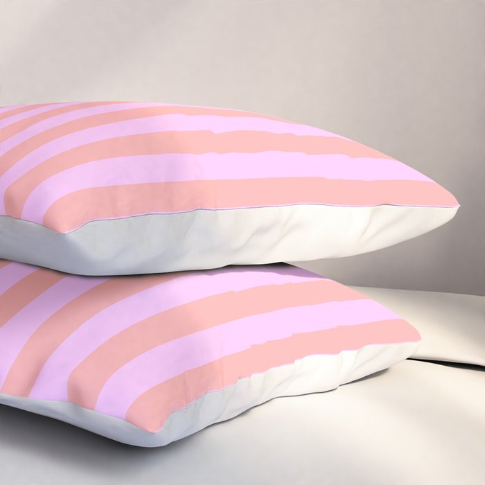 Sand Pink and Clematis Pink Summer Gazebo Stripes Pillow Sham Gallery Image 3