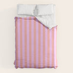 Sand Pink and Clematis Pink Summer Gazebo Stripes Duvet Cover Gallery Image 6