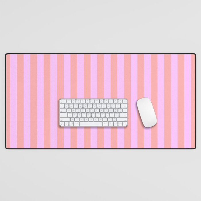 Sand Pink and Clematis Pink Summer Gazebo Stripes Desk Mat Gallery Image 1