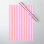 Sand Pink and Clematis Pink Summer Gazebo Stripes Wrapping Paper Gallery Image 1