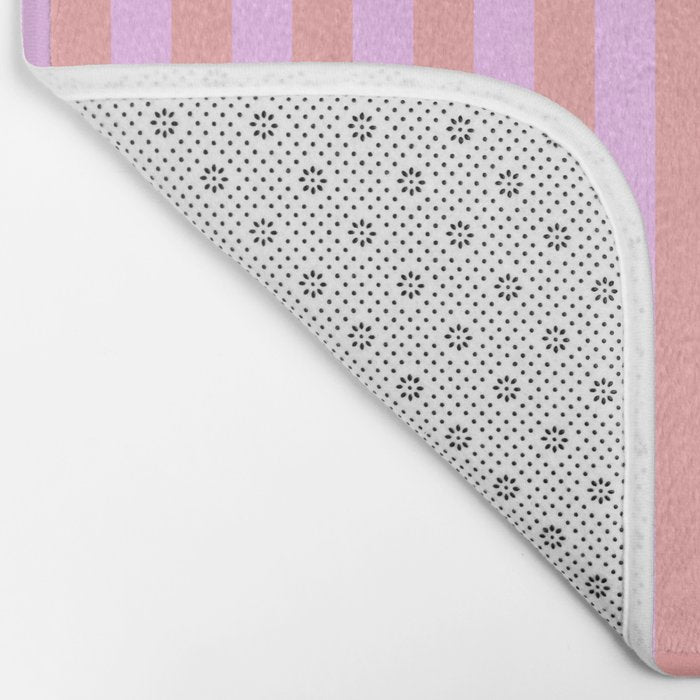 Sand Pink and Clematis Pink Summer Gazebo Stripes Bath Mat Gallery Image 2