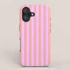 Sand Pink and Clematis Pink Summer Gazebo Stripes iPhone Case Gallery Image 1