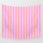 Sand Pink and Clematis Pink Summer Gazebo Stripes Wall Tapestry Gallery Image 4