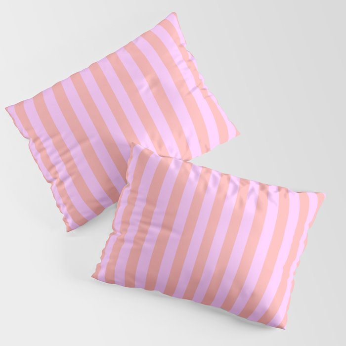 Sand Pink and Clematis Pink Summer Gazebo Stripes Pillow Sham Gallery Image 3