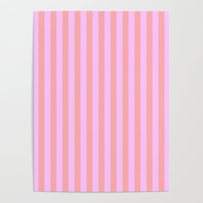 Sand Pink and Clematis Pink Summer Gazebo Stripes Poster Gallery Image 4