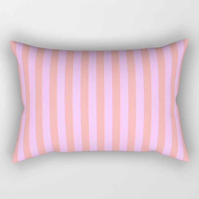 Sand Pink and Clematis Pink Summer Gazebo Stripes Rectangular Pillow Gallery Image 2