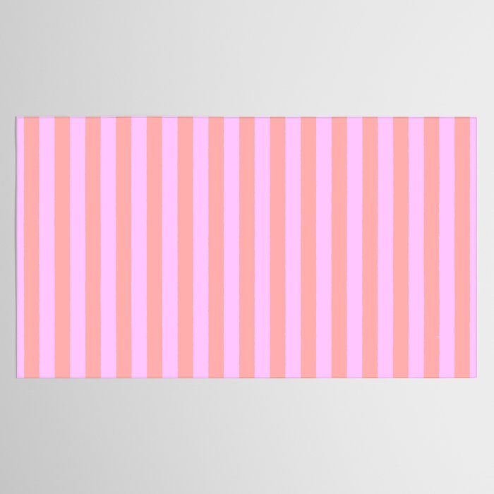 Sand Pink and Clematis Pink Summer Gazebo Stripes Tablecloth Gallery Image 2
