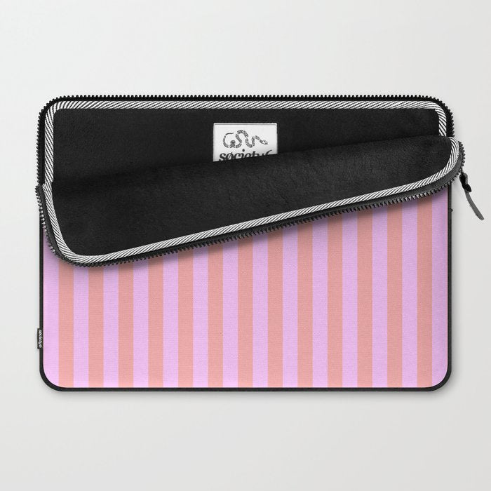 Sand Pink and Clematis Pink Summer Gazebo Stripes Laptop Sleeve Gallery Image 2
